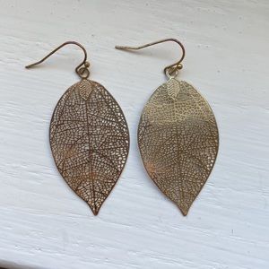 5/$22 gold leaf earrings
